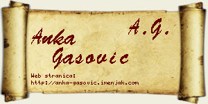 Anka Gašović vizit kartica
